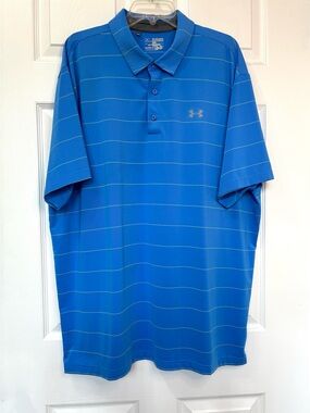 Under Armour Loose Fit Heat Gear Polo Men’s 3XL Blue Golf Outdoor Preppy Summer